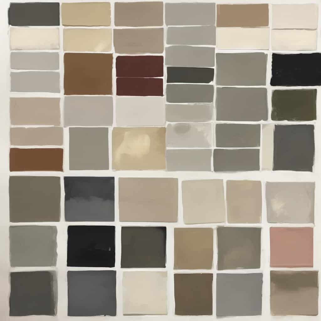 Ζωγραφική παλέτα αποχρώσεων δέρματος και υφασμάτων, ιδανική για τέχνη και σχεδιασμό.